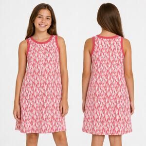 Duffield Lane Girls Dress Size 12 Sleeveless Red White Ikat Cotton